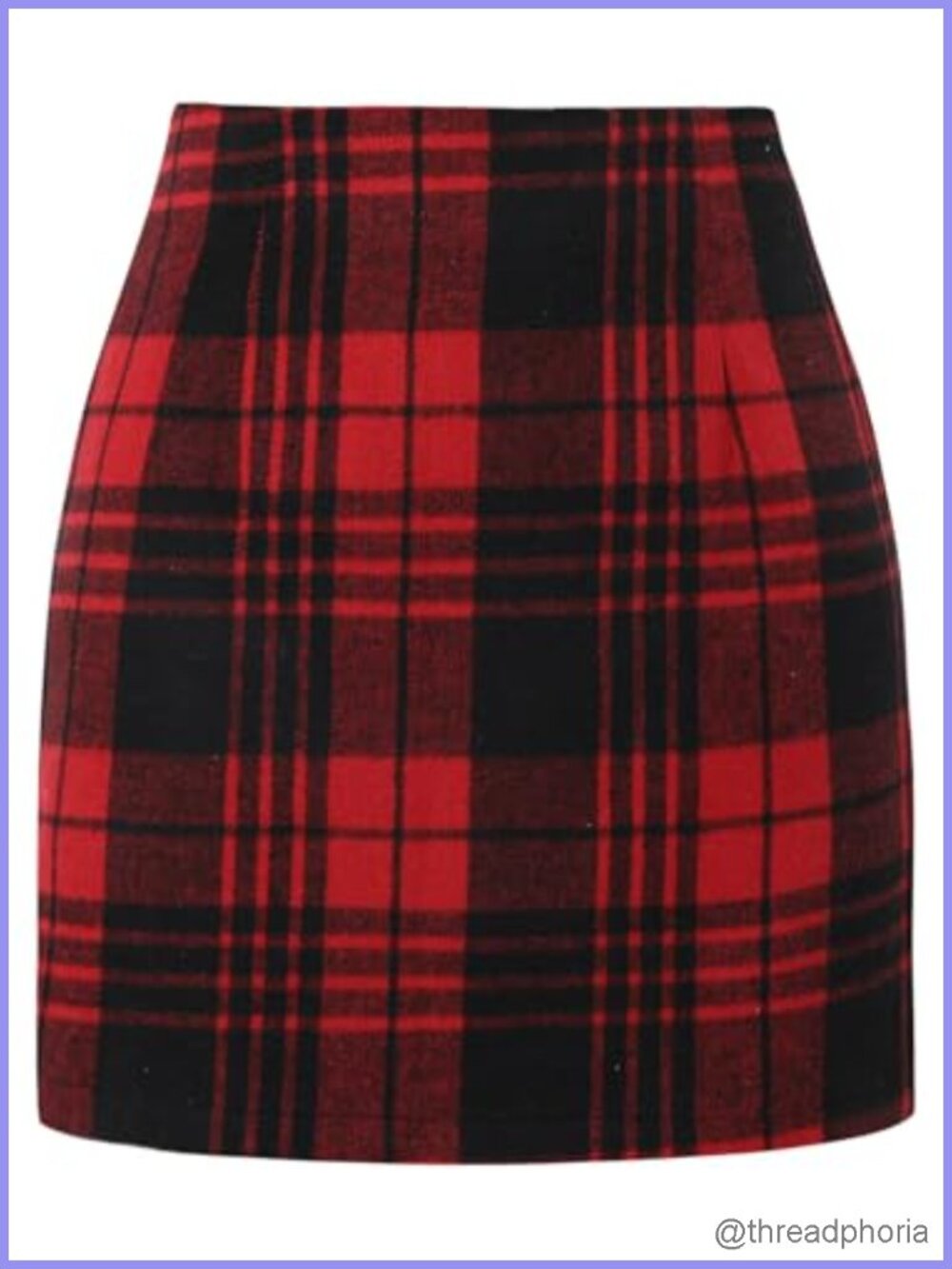 High Waisted Plaid Mini Skirt Women Side Zipper Bodycon Flannel Fall Outfit